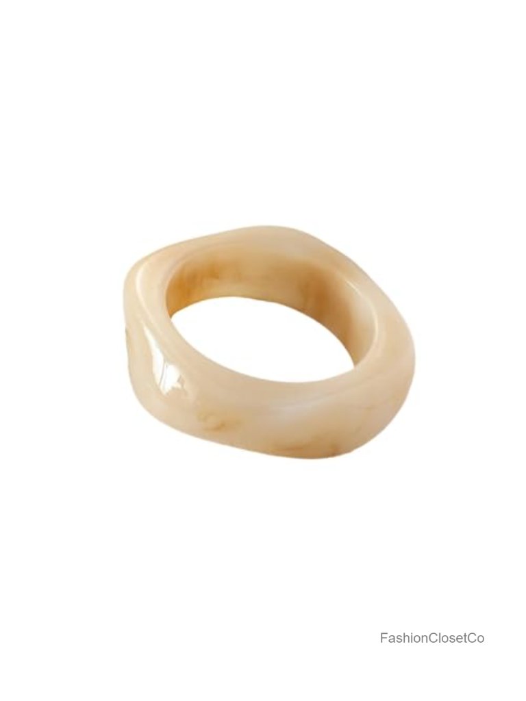 Acrylic Resin Irregular Geometric Bangle For Women Colorful Chunky Square Cuff
